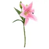 Decorative Flowers Artificial Lily Flower Indoor Plants Elegant Branch With Green Leaves For Home Stylish