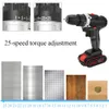 21V Electric Drill Set Impact Cordless Multifunctional Highpower 2 Speed Adjustable Screwdriver Woodworking Tool 240402