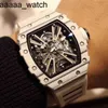 Richardmill Watch Нарученные часы роскошные дизайнерские дизайнерские мужские белые углеродные волокно Автоматическое механическое выпуск