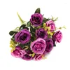 Flores decorativas Casamento Bridal European Artificial Rose Leaf Bouquet Party Decal