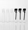 DHL 1ML Mini -Glas -Parfümflasche kleines Glas Parfume Probe Piall Tester Trial Flaschen mit klaren schwarzen Stopper 1000pcs9251900