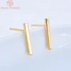 Stud Earrings (2212)20PCS 12.5x1.5MM 24K Gold Color Brass Rod High Quality Diy Jewelry Findings Accessories