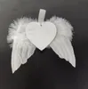 Feather Wings SubliMation Ornament MDF Wood Pendant Christmas SubliMated Blanks Angel Wing Double Sides Ornament6656665