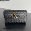 Frauen Clutchs Bag Bottevenets Abendessen gewebtes echtes Leder 7A Clutch Banketttasche Long Handtasche