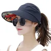 Visors Wide Brim Chapeaux Beauts Chapeaux Summer Sun Protection du soleil pliant Chapeau de soleil pour femmes Wide Brim Cap Ladies Visor de plage Girl Girl Holiday Protection UV Sun Sun 24412