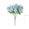 Decoratieve bloemen gevallen gedroogde bloemige kerstcentrumpieces voor feest 2 packs kunstmatige pioen pioen zijden hydrangea bloem el trouwhuis