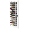 Hooks Nestasy 12 Tier Over the Door Shoe Rack Metal Grey