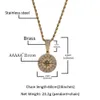 Top -Qualität Hip Hop Diamond Gold Kompass Runde Anhänger Halskette Personalisierte Kupfer Kubikzirkonia Bling Schmuck Bling Bling Kristall Bijoux Halsketten Kragen