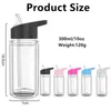 10oz sneeuwbol kinderen plastic bekers dubbele wand acryl tuimelaar voorgeboorde water fles koude drank rietjes mok met flip top deksels siliconen stopper voor glitter