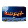 Bath Mats Christmas Snowman Winter Scenery Mat Cartoon Santa Elk Xmas Tree Flanell Badrum Dekor Mattan Dörrmatt Non Slip Backing