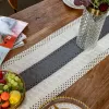 Table Farmhouse Style Boho Table Runners Long With Tassels Coureurs de table lavable élégants pour les vacances de mariage de salle à manger, etc.