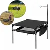 Campmöbler camping aluminiumlegeringsbord utomhus kompakt vikning med stor förvaringsarrangör som bär påsar ultralätt ljus stolpe