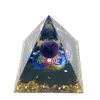 Figurine decorative Orgonite Energia piramide Orgone piramide ametista sfera vita albero guarigione di cristallo emf protezione meditazione yoga quarzo