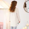 Heimkleidung mit mittlerer Länge Top-Strumpfhosen Hosen Pyjamas Sets Herbst Herbst junges Mädchen Langarm Baumwollpyjamas für Frauen süße Nachtshirt Nachtwäsche