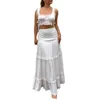 Work Dresses Women Two Piece Maxi Skirt Set Sleeveless Tank Top And Tiered Flowy A Line Long Beach Vacation Outfits