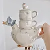 Teaware sets Japanse stijl schattige eend moeder met jongens vintage tafelvlees Teapot Cup Creative Set