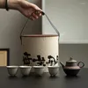Teaware Sets Wood-fired Teapot Four Tea Mutton-fat Jade Literati Cups Souvenirs