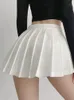 Zoki Sexy Women Gonne pieghettate pieghettate High Waist Summer Vintage Mini Tennis coreano Studente White Dance Skirt 240408