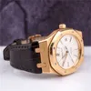 Audemar Pigue Watch Royal Oak Apf Factory 18K Gold rosa "Jumbo" 39mm White Dial 15300or