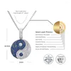 Pendant Necklaces Hip Hop Iced Out Tai Chi Yin Yang Pendants Eight Diagrams Taoism Charm Round Chains For Women Men Jewelry