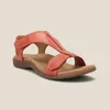 Chaussures habillées Femmes Sandales Toe ouverte ouverte Femme Vintage Anti-Slip Leather Casual Beach Plateforme