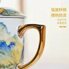 Muggar högt värde keramiskt välkomstkontor mugg tvådelar te cup personlig drickande nationell stil personlig gåva