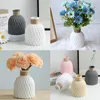 Vases Simple Design Nordic Style Plastic Vase Flower Pot White Pink Arrangement Panier pour le mariage DÉCOR DE DÉCORS D'ANNIVERS