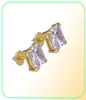 Męskie kolczyki stadninowe Hip Hop Biżuteria Wysokiej jakości moda złota srebrna kwadrat Symulowany diamentowy kolczyka 6 mm7636618