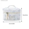 Sacs de cosmétiques Sac de maquillage floral de grande capacité Sac de rangement de maquillage matelassé Sac de rangement portable esthétique pour voyages en plein air L49