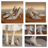 Nya Slingback -pumpar stilett klackar spetsiga tå sandaler kvinnor lyx designer klänning sko party fabrik skor