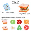 Kids Montessori Toys Simulated Wooden Burger Fries Sensory Shape Matching Logical Thinking Training Party Activities Board Game