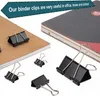 5pcs Binder Clips Metal Binder Paper Clips Black Paper Clips Clamp for Paperwork Bags Office Document Teacher School Supplies