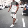 Summer Mens Loisir Sports Jogging T-shirt Shorts Personnalité Fashion Fashion Simple Mens Overs Dimedi Sheet Two-Piece Set 240407