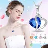 Pendant Necklaces 10 Colors Romantic Crystal Pendants For Women Beautif Love Heart Shaped Sier Chain Choker Female Fashion Jewelry I Dhnhv