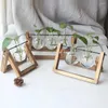 Vaser Växtglasvas med trälivtransparent terrarium retro bordsskiva Hydroponics bonsai hem dekoration