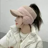 Ball Caps Hat Women's Winter Cycling Knitted Ear Protection Cap Fashion Everything Plus Cashmere Warm Empty Top Earmuffs Woolen