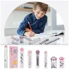 8 pezzi di cartoleria da gatto grazioso set di materiale scolastico kawaii incluso la gomma retrattile retrattile riutilizzabile durevole (bianco)