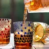 Şarap Gözlükleri 8.3 Ons İçecek için Viski Camı Konyak Vodak El Oyma Japon Edo Kiriko Kristal