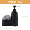 Liquid Soap Dispenser Press Bottle Kitchen Sink With Dish Sponge Holder Abs And For The