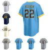 zszyte koszulki baseballowe Christian Yelich Home Away Jersey Men Men Młodzież S-6xl