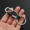 Kluczowe pierścienie mężczyźni Pu skórzana klęcznik anty-glost ciężki metalowe metalowe klucze samochodowe proste talia wiszące klucze uchwyt na prezenty chłopaka 240412