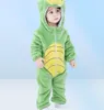 Meninas meninas roupas de dinossauros de pajamas de dinossauros de dinossauros com capuz Mameluco Bebe Trajes de animais de inverno Roupa de Bebe Drop 21355400