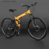 Bikes Ride-Ons Folding Mountain Bike 24/26 Inches Bike Student High Carbon Steel Spoke Wheel Dual Disc Brake Variable Speed Cycling 2023 L47