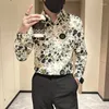 メンズカジュアルシャツ長袖ファッションスリムフィットソーシャルパーティータキシードブラウス高品質の服のためのメンズカジュアルシャツ