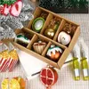 Glasmålade julgran pendellprydnader jul hem dekorationer tårta frukt grönsaker hängande dekor nyår gåvor