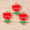 Ciondoli 10pcs 11x19mm smalto smalto per tulipano ciondoli fioriti per gioielli che producono cadute di emergenti collane braccialetti fai -da -te regali