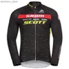 Rowerowe koszulki Scott Mtb Cycling Wear Set Long Mens Jersey BIB Autumn Man Maillot G BICY COUTING SINTISUS SEVE SEVE Ubranie jesień l48