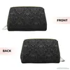 Cosmetic Bags Gothic Black Skull Damask Women Leather Bag Large Capacity Waterproof Toiletry Portable Casual Travel Makeup