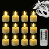 NOUVEAU 12 LUMIÈRES DE TEA RECHARGAPITÉS AVEC TIMER RÉSUIR 3D FLAME SECLUR HALLOWEEN LED Decoration pour Noël et mariage H0239I