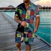 Tracksuits voor heren Rooster Punk Streetwear Hawaiiaanse vakantieknop Shirts Shirts Shorts Color Hip Hop Sets Tracksuits Casual Beach Men Clothing